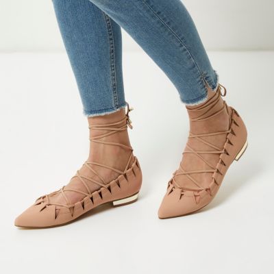 Light pink cut out shoes